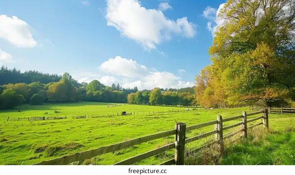 Grazing Cows in a Lush Green Pasture