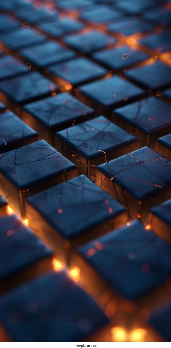Abstract Glowing Cubes Background