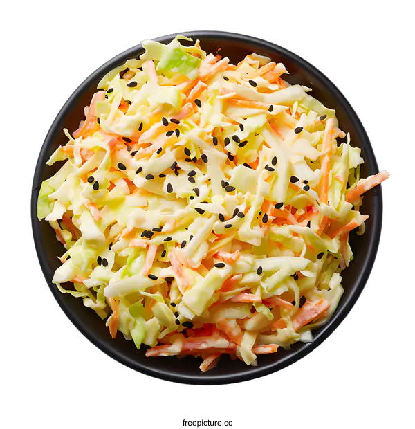 [Transparent Background PNG]coleslaw salad with carrots and sesame seeds