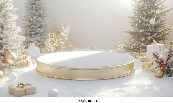 Elegant Christmas Display Podium