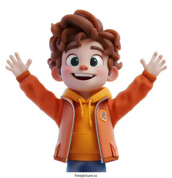 Happy Boy with Open Arms