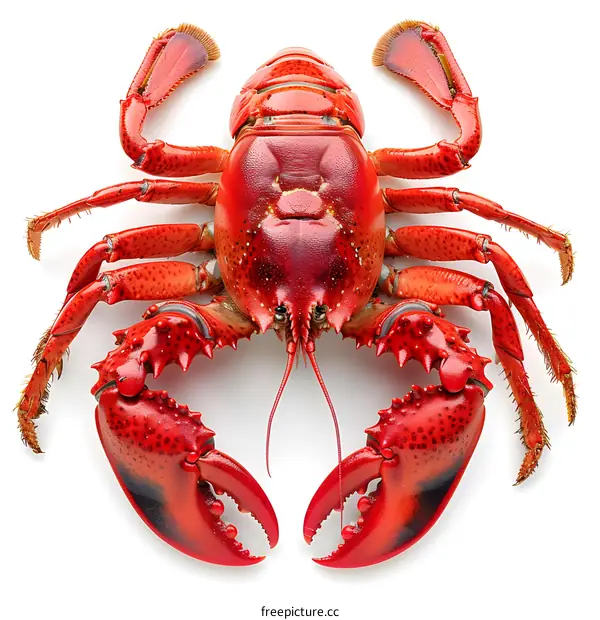 Red lobster on white background