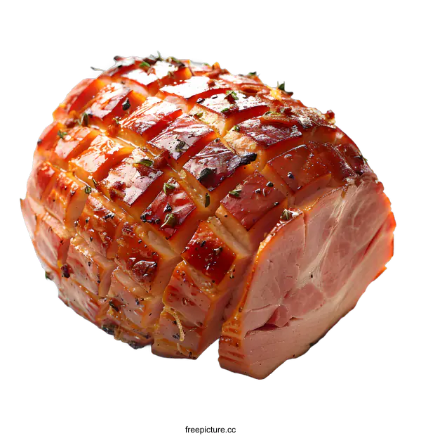 [Transparent Background PNG]Roasted glazed Holiday ham