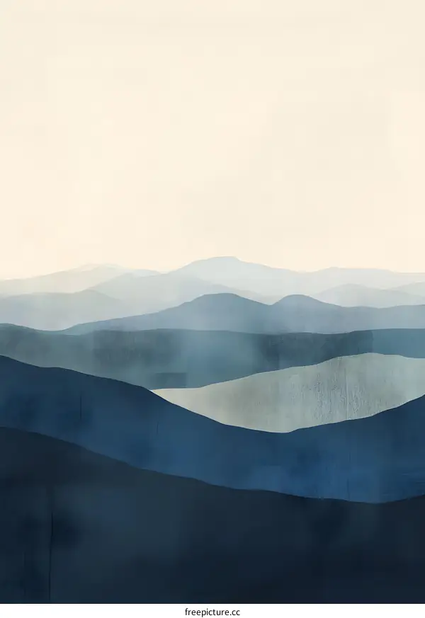 Abstract Minimalist Mountain Landscape Illustration