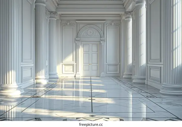 Elegant White Marble Palace Interior