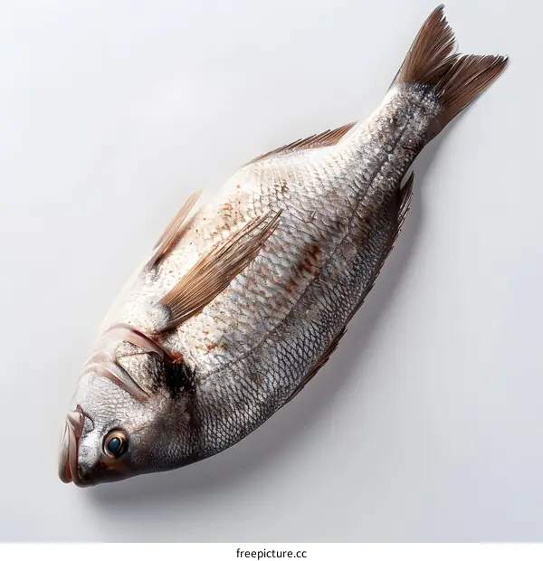Fresh whole fish on white background