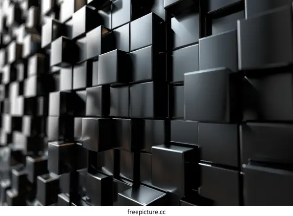 Black 3D cubes background