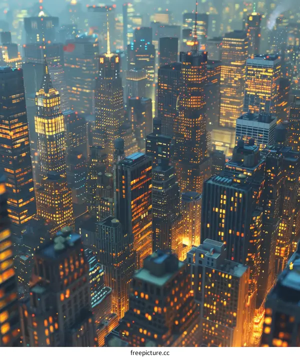 Night City Skyline Illustration