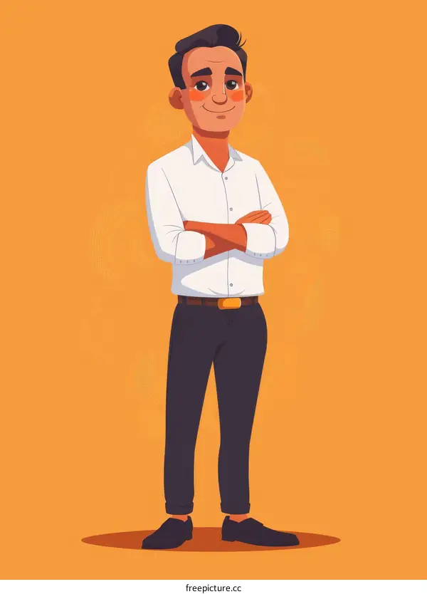 Confident businessman standing with arms crossed