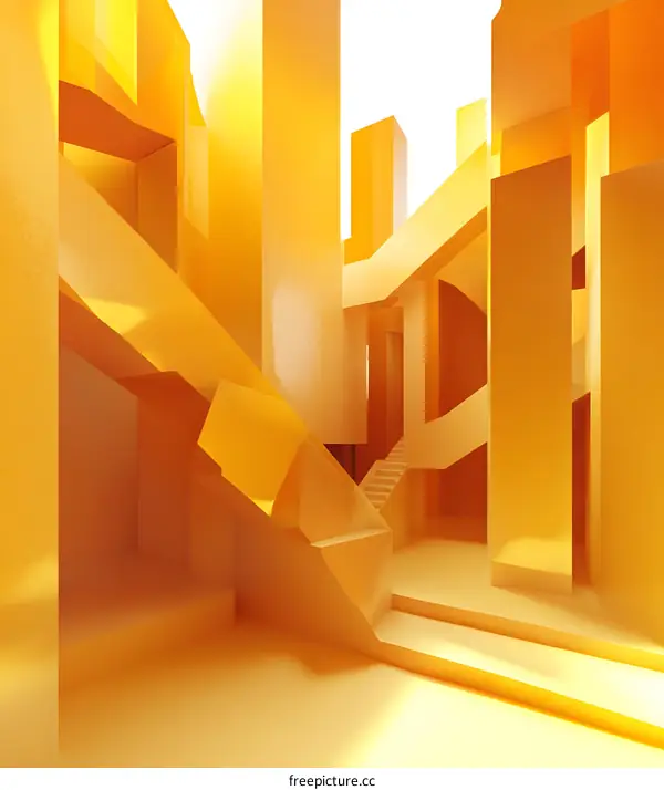 Golden Geometric Abstract Architecture Interior Design