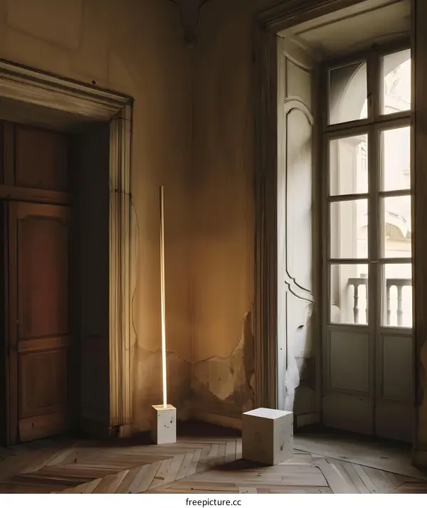 Minimalist Interior Design with Wooden Floor and Light