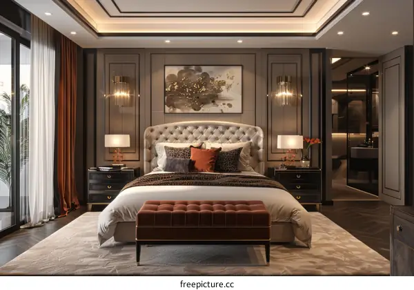 Modern Bedroom Interior Design with Luxurious Furnishings