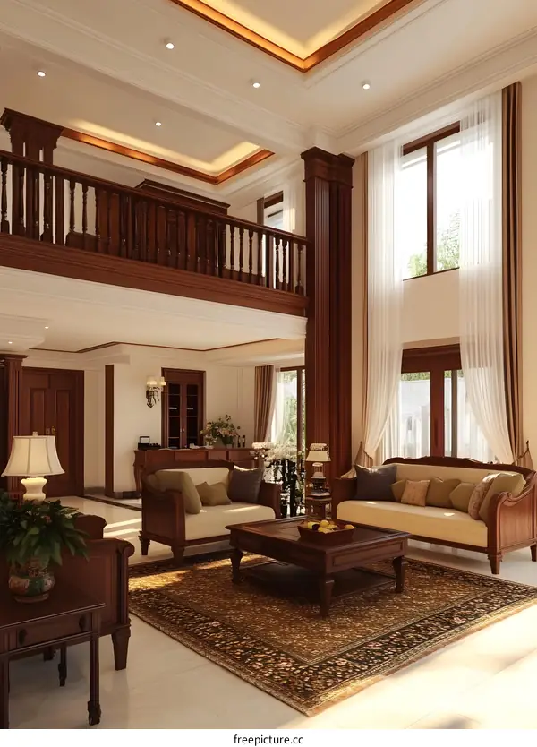 Luxury Living Room Interior Design With Balcony