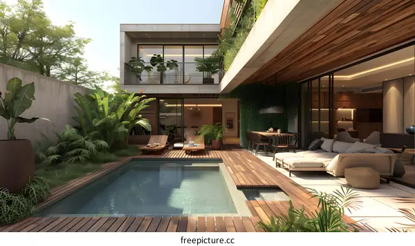 Modern Minimalist Home Design with Pool