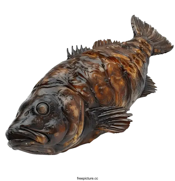 [Transparent Background PNG]Smoked Grouper Fish on White Background