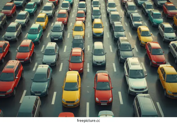 Stuck in Traffic: A Congested Roadway with Vehicles at a Standstill