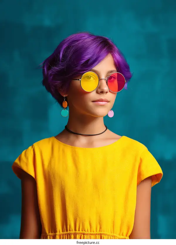 Colorful Fashion Portrait of a Young Girl