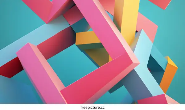 Abstract Geometric Shapes in Pastel Colors