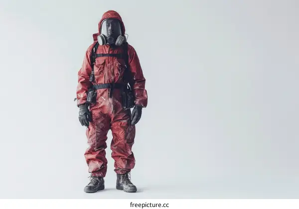 man in hazmat suit