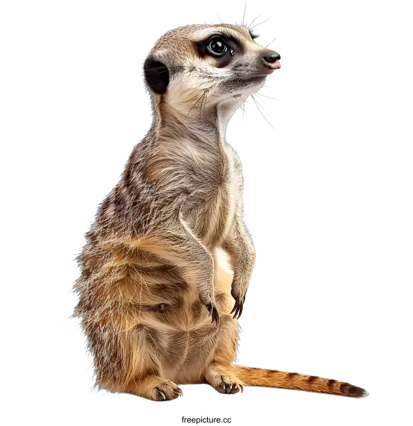 [Transparent Background PNG]meerkat standing on white background