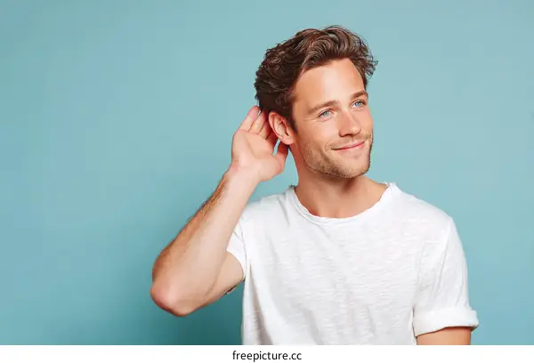 Caucasian Man Listening Attentively