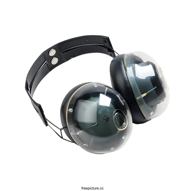 [Transparent Background PNG]Vintage Headphones with Transparent Earcups