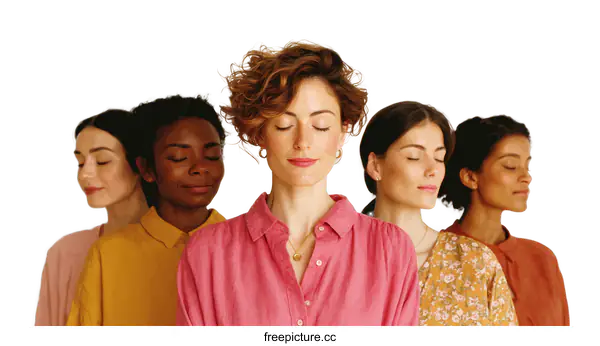 [Transparent Background PNG]Diversity of Women in Unity and Peace