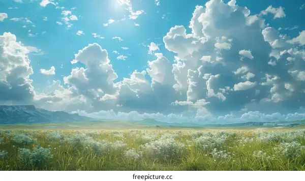 Stunning Summer Landscape with Fluffy Clouds
