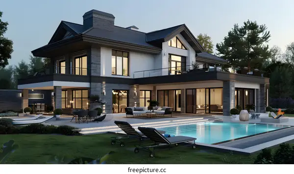 Modern house with swimming pool