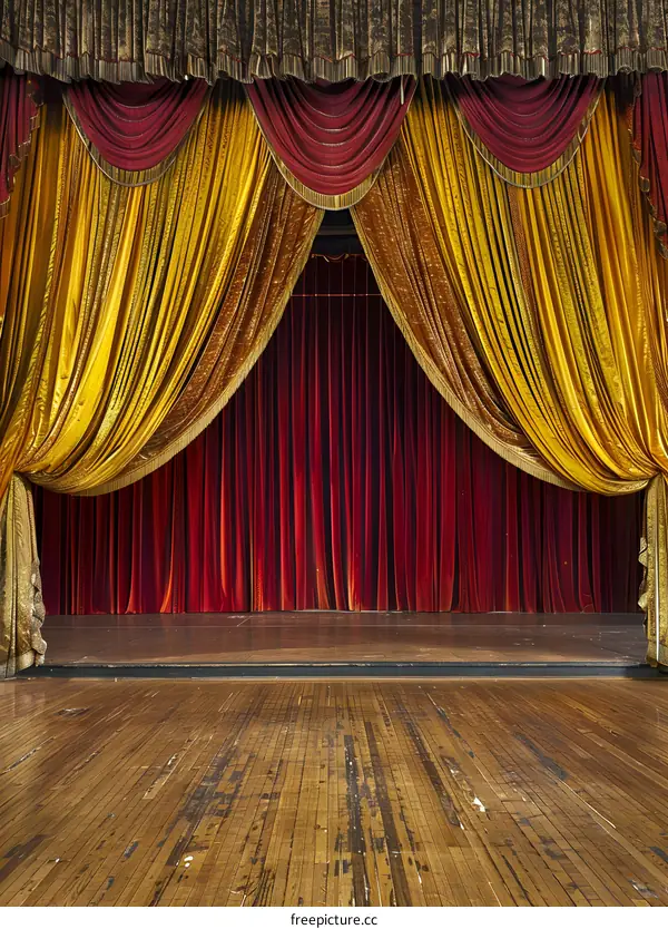 Red and Gold Stage Curtains