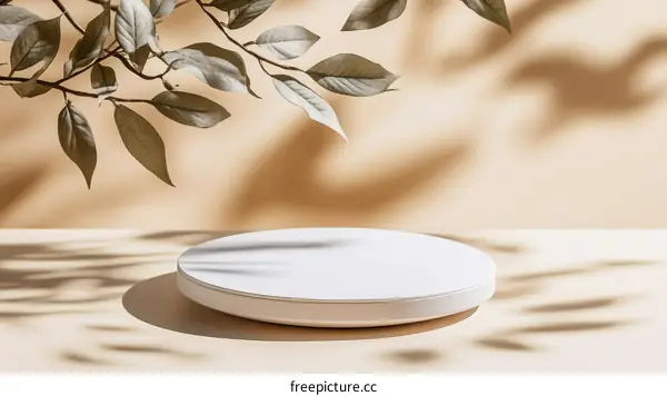 Modern Minimalist Product Display Background with Natural Elements