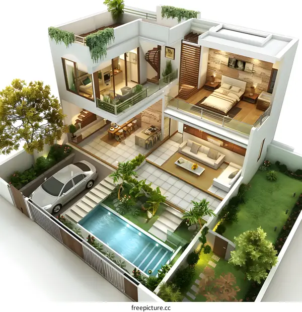 A modern and minimalist villa