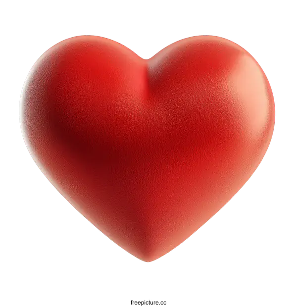 [Transparent Background PNG]3D Rendered Red Heart Shape Illustration