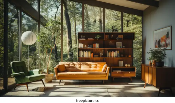mid century modern living room interior design