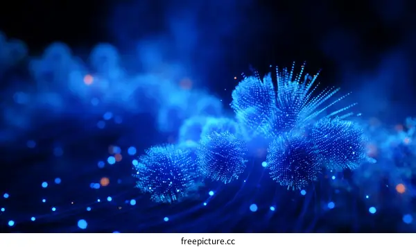 Abstract Blue Digital Cluster Illustration