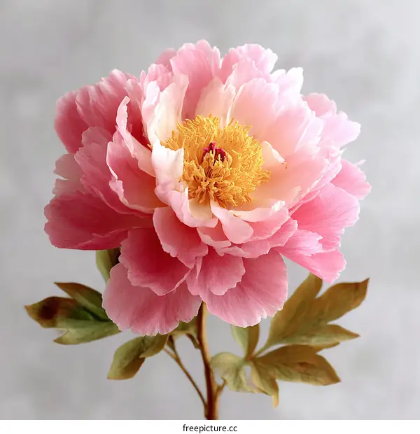 Beautiful Pink Peony Flower Close-up