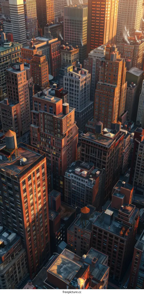 Urban Skyline Aerial View Illustration