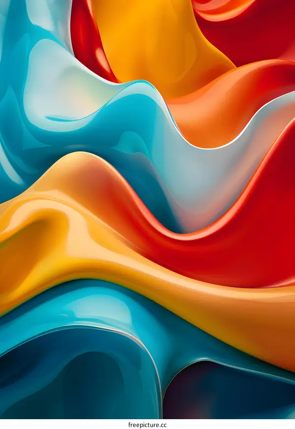 Abstract Colorful Fluid Waves Background
