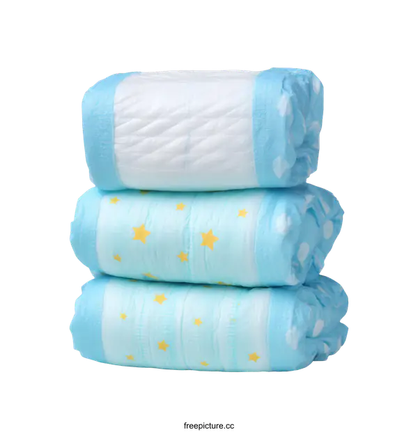 [Transparent Background PNG]Baby Diapers Stacked on White Background