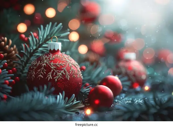 Christmas Decorations with Traditional and Festive Ornaments