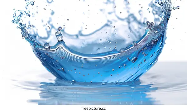 Water splash with a white background