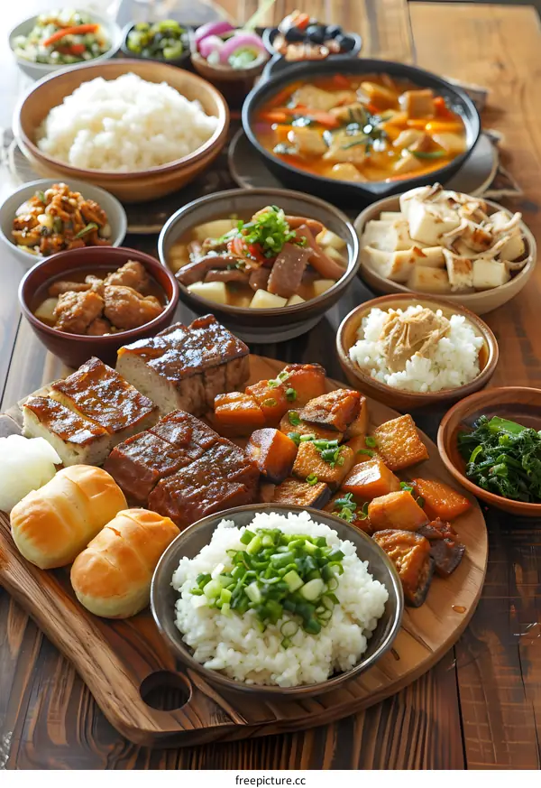 A table full of delicious Japanese food