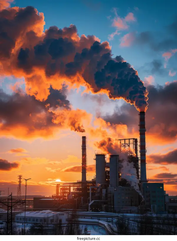 The factory is emitting a lot of smoke into the air