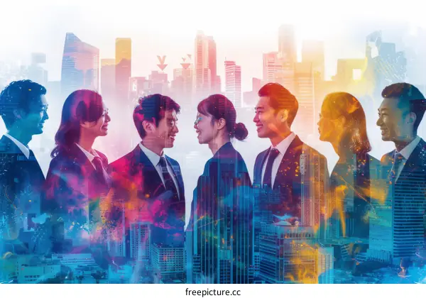 Business Professionals in a Vibrant City