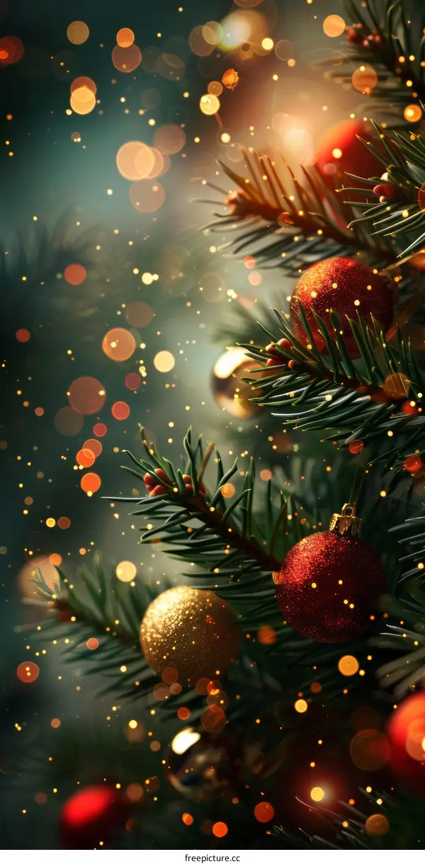 Christmas Decorations Shimmering in the Holiday Spirit