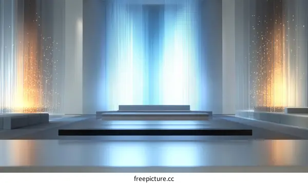 Modern Empty Stage with Light Curtains