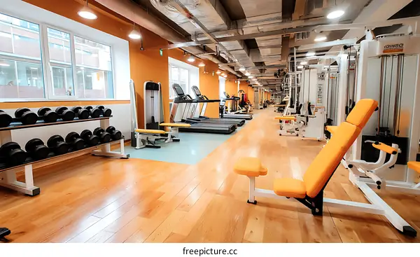 Modern Fitness Center with Exercise Equipment