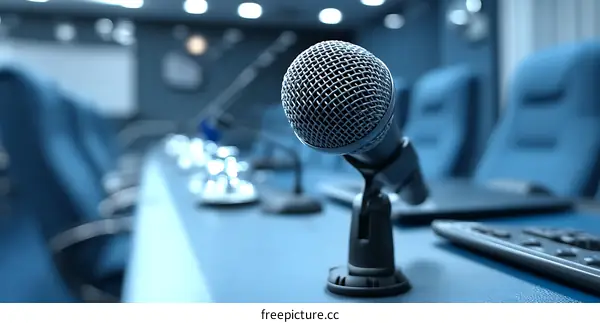 Conference Room Microphone Close Up