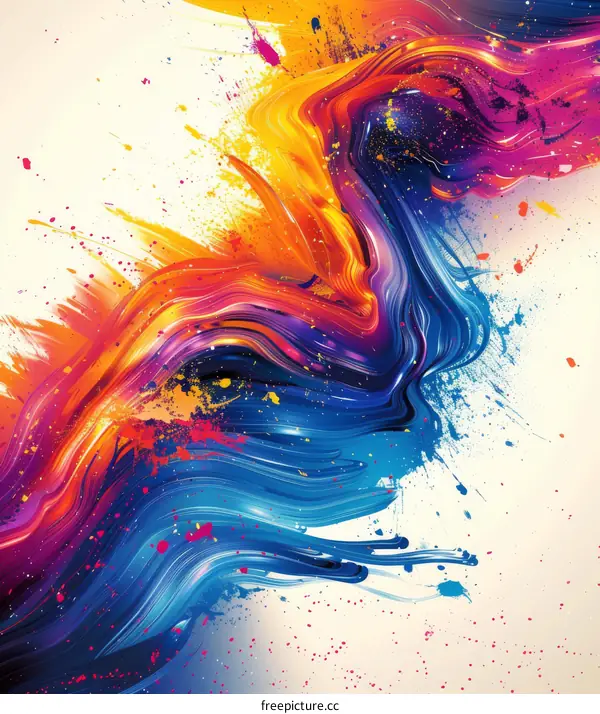 Abstract Colorful Paint Strokes Art Background