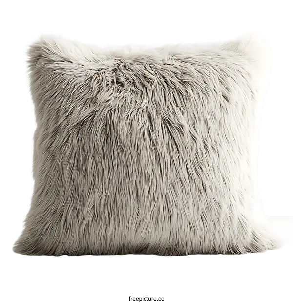 [Transparent Background PNG]Modern Faux Fur Throw Pillow